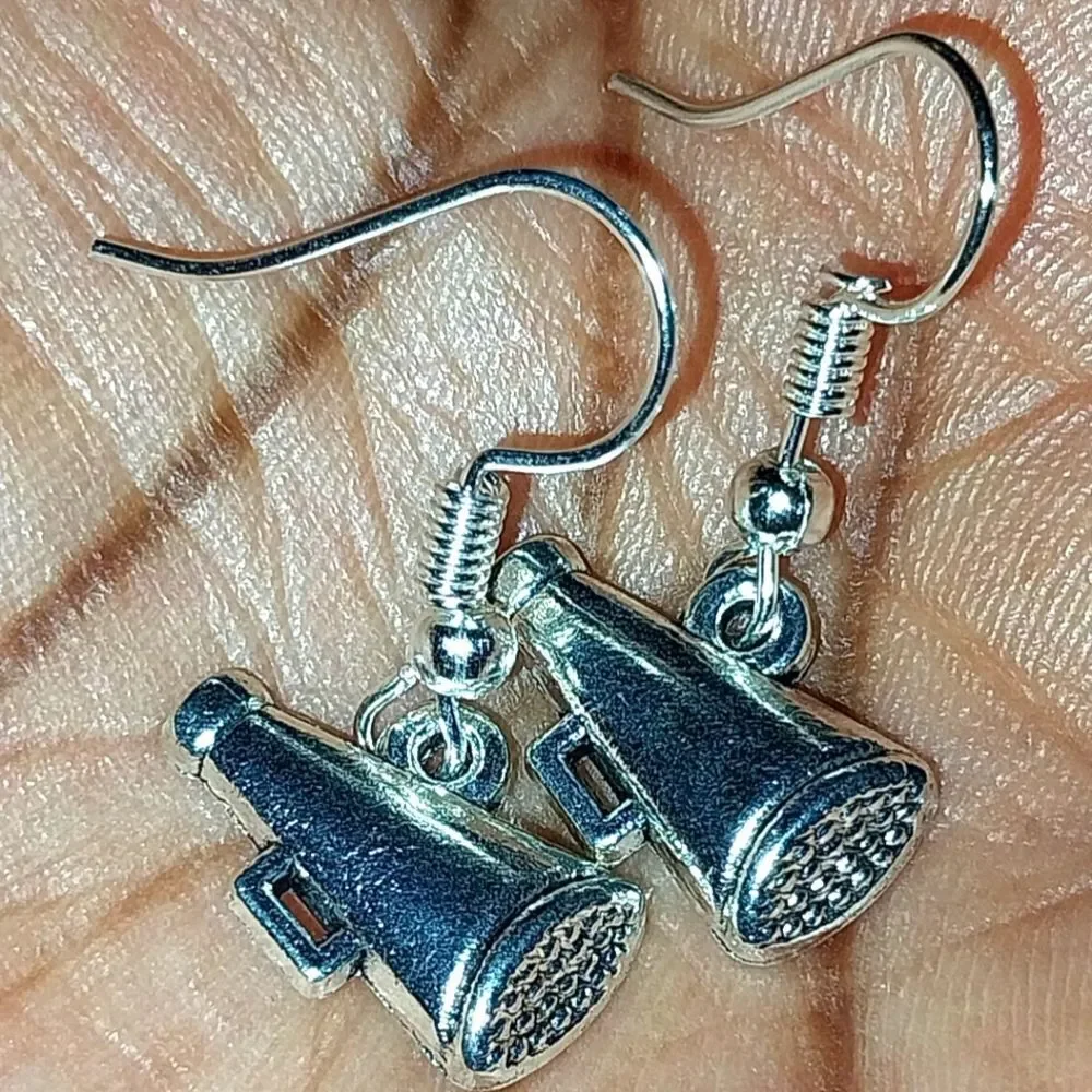 Hand crafted antique cheerleader earrings